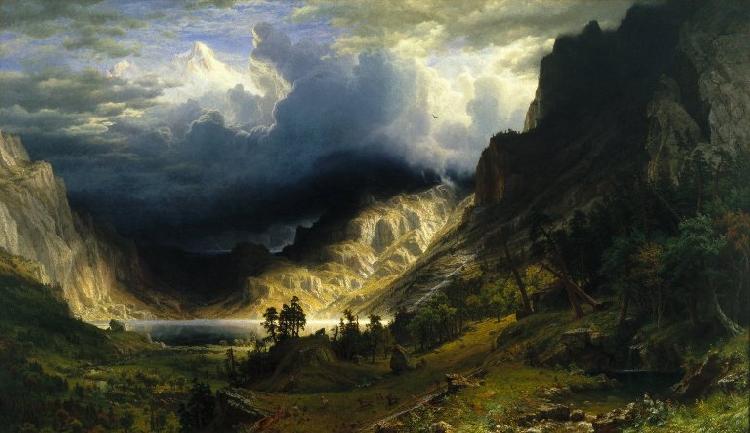 Albert Bierstadt Storm in the Rocky Mountains, Mount Rosalie oil painting picture